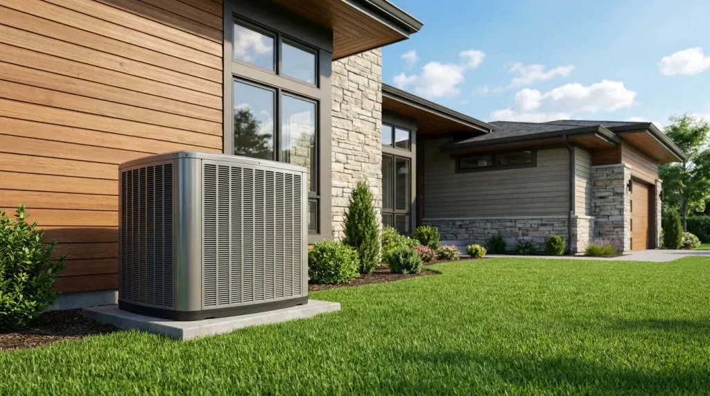 Air conditioner outside a home